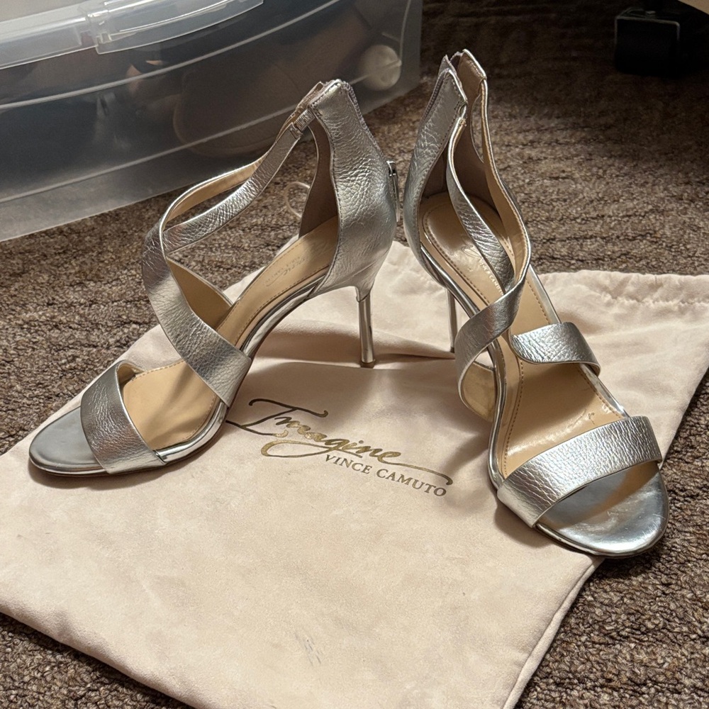 Vince Camuto Metallic Silver Heels